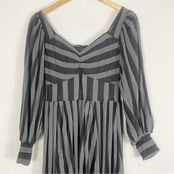 FOXBLOOD Victoria Striped Mesh Gown - Picture 5 of 9
